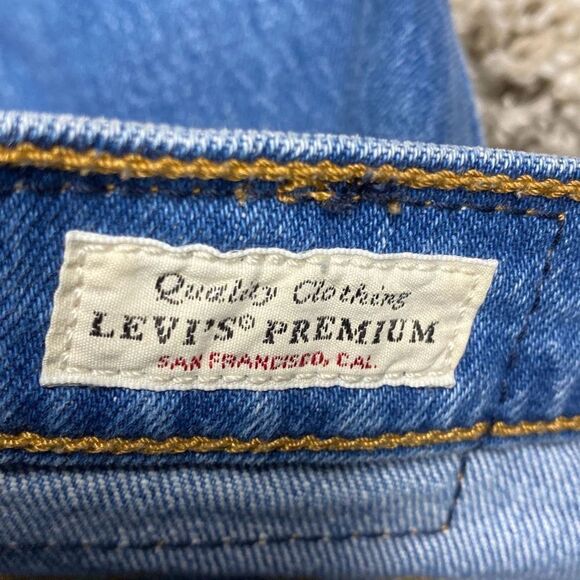 Levi Stratus & Co Blue Wedgie Button Fly Ankle Jean Size 28 - Picture 5 of 7